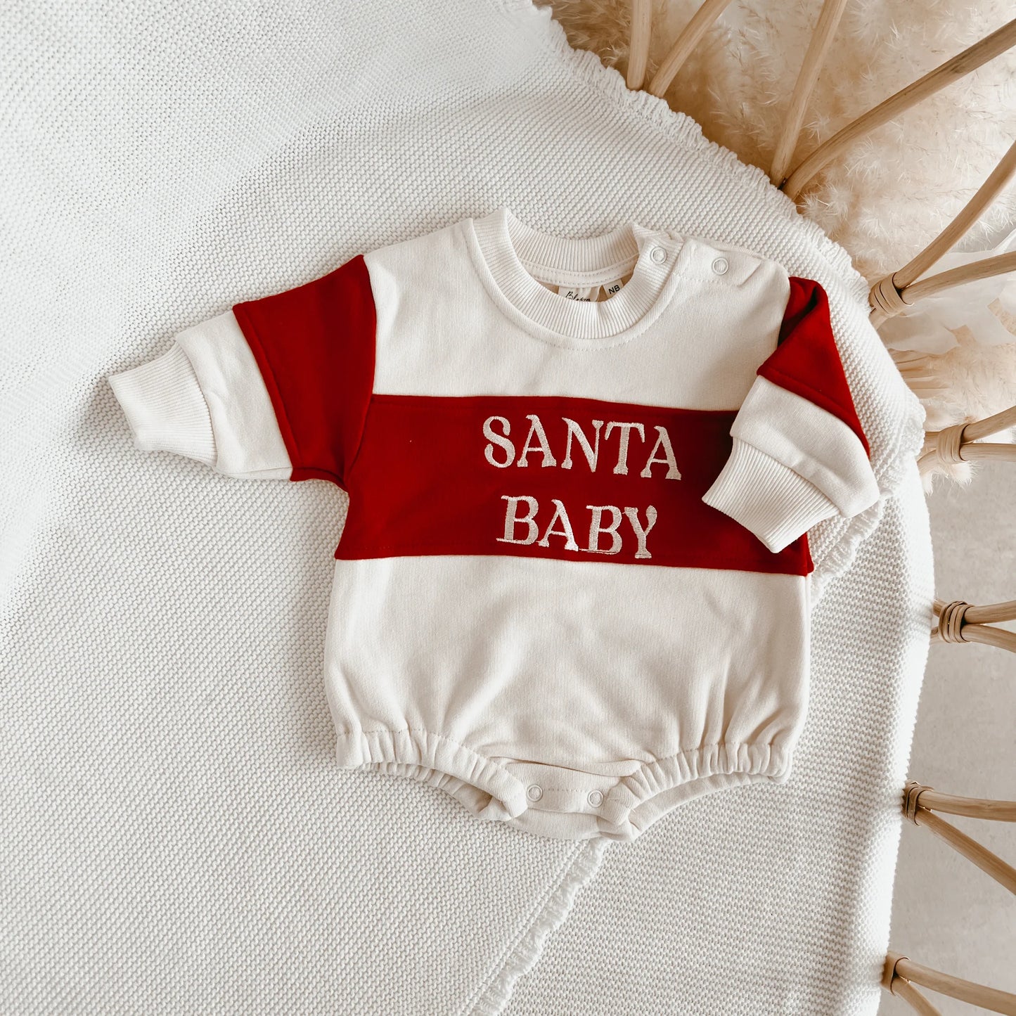 Blossom & Pear || "Santa Baby" Two-toned Bubble Romper