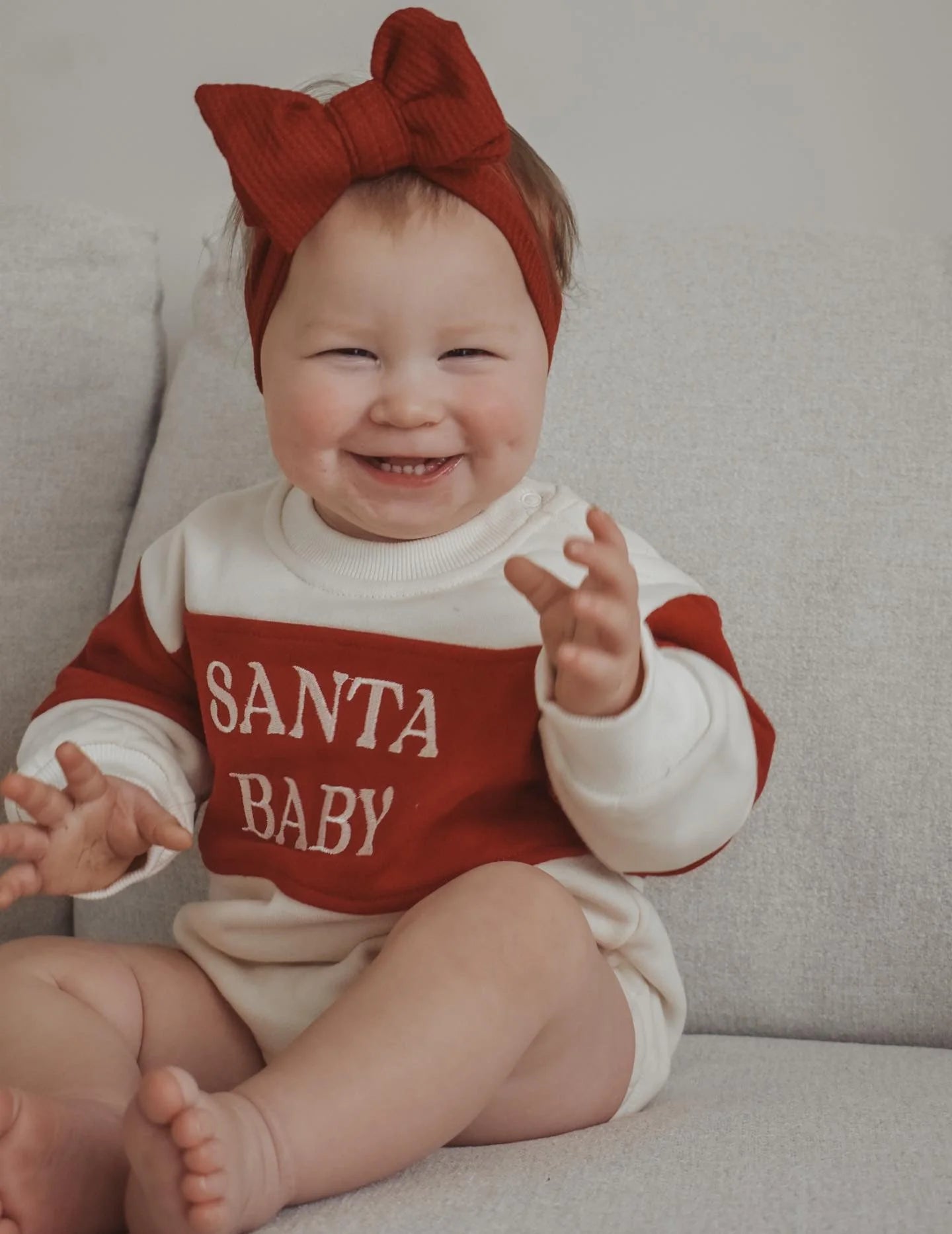 Blossom & Pear || "Santa Baby" Two-toned Bubble Romper