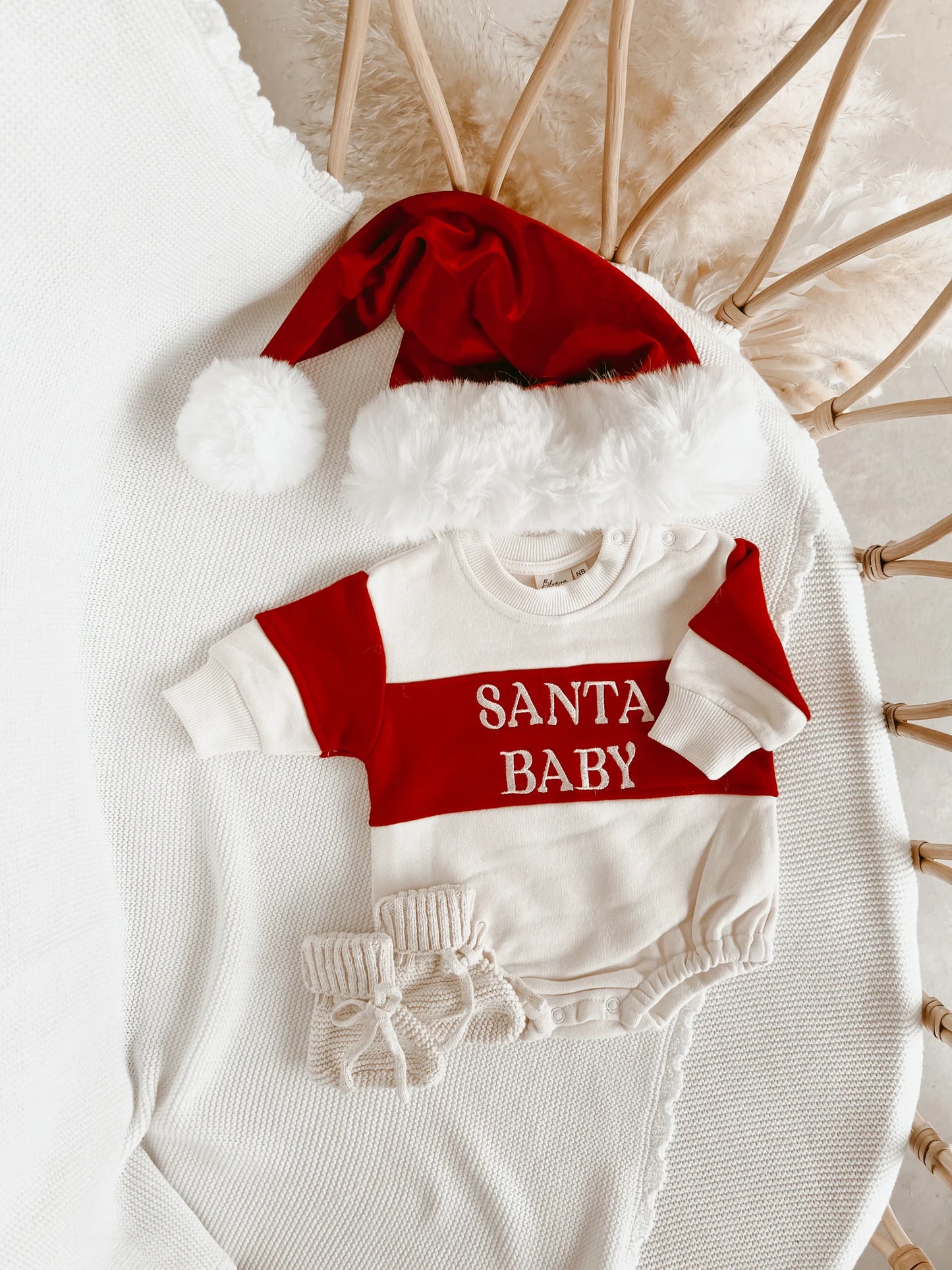 Blossom & Pear || "Santa Baby" Two-toned Bubble Romper