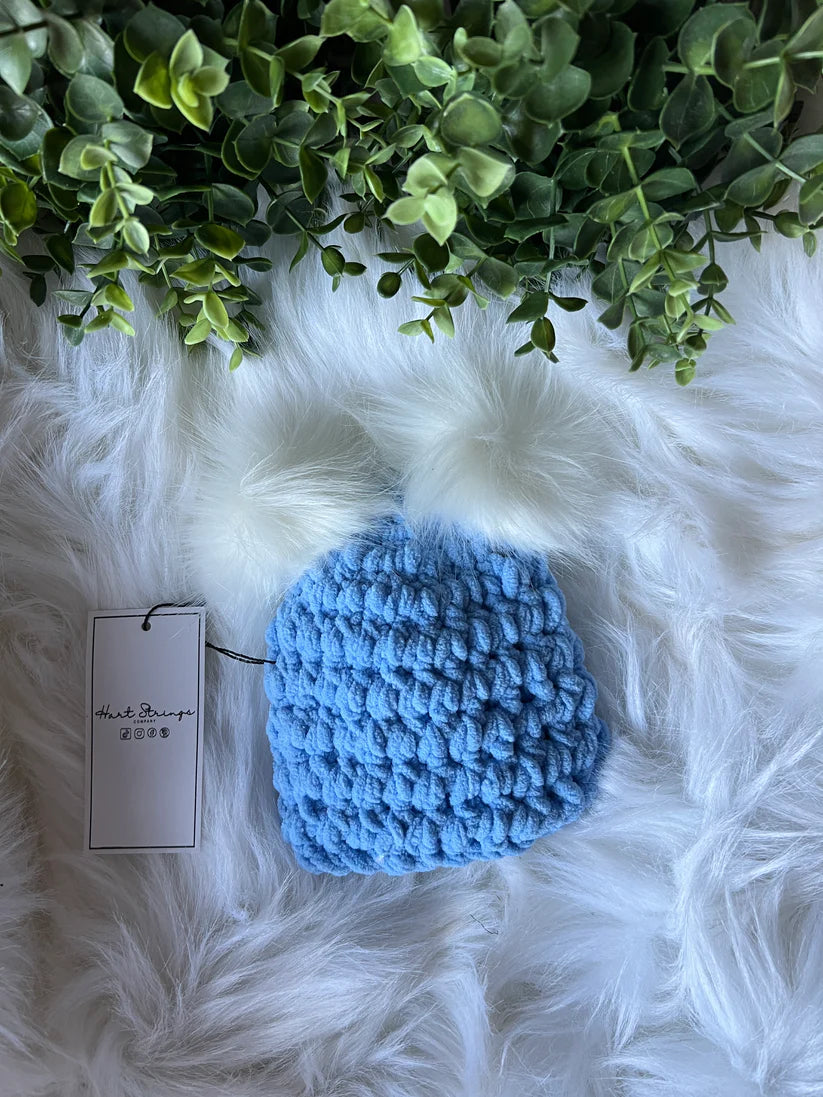 Hart Strings || Double Pom Crochet Hat